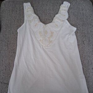 Charlotte Russe top beaded cream color
